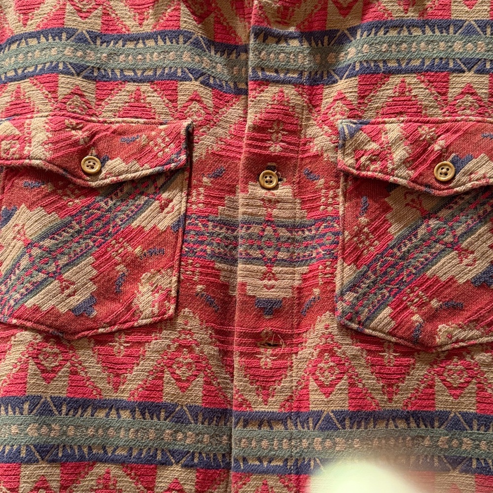 J Crew Med Multicolor Patterned Shirt Jacket in exc condition - Picture 3 of 6